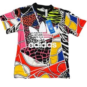 Adidas Originals x Rich Mnisi T-Shirt Allover Mixed Animal Geo Size medium